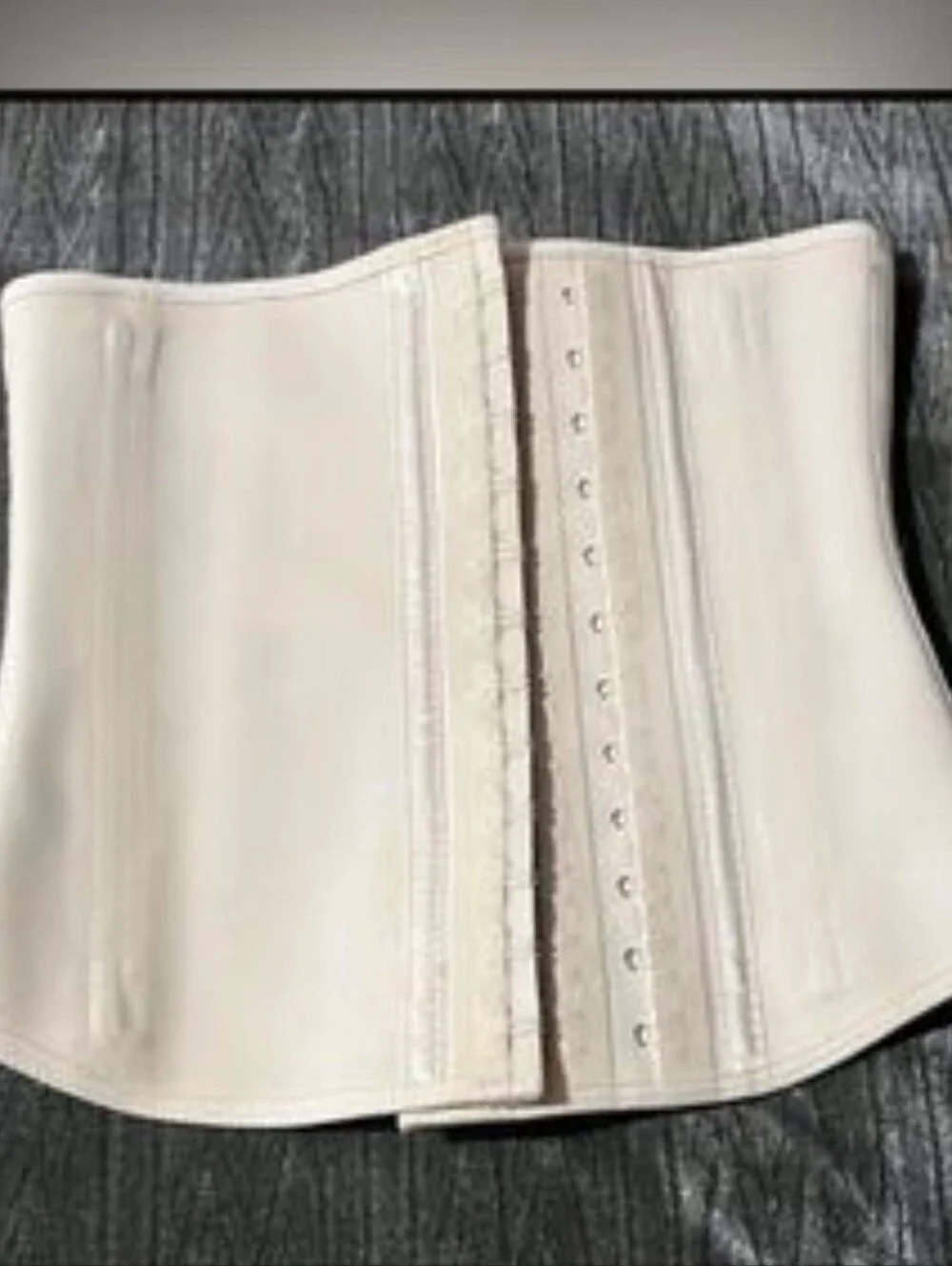 Beige Waist Cincher with Front Hook Closures